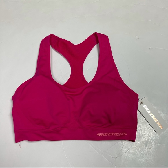 Skechers Pink Padded Racerback Bra - Picture 1 of 4